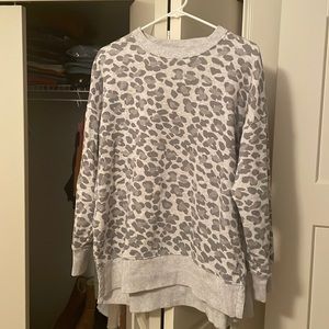 Aerie print oversized sweatshirt, Size Small, Color gray